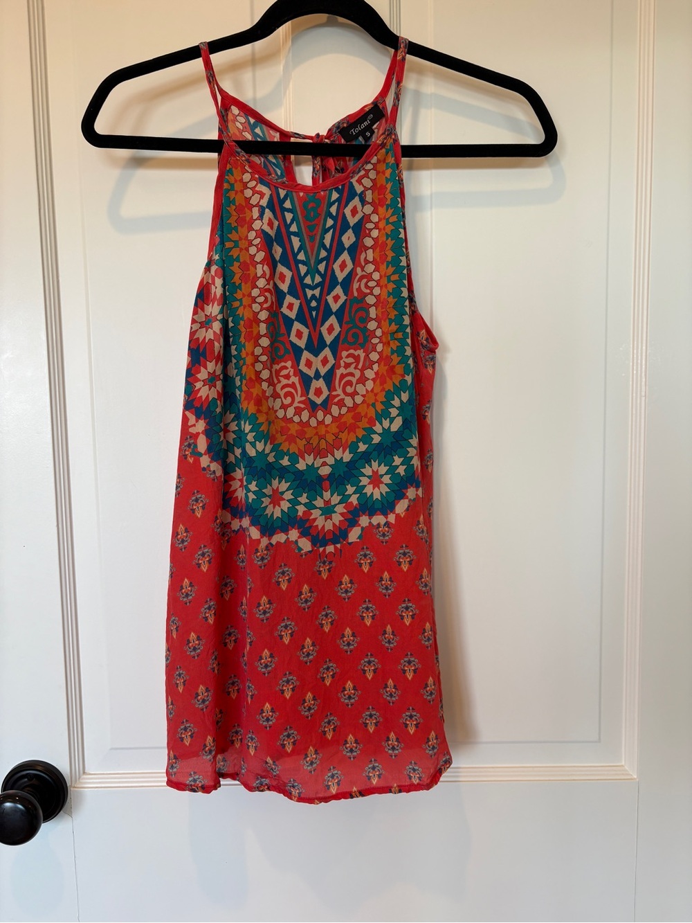 Tolani Coral Halter Dress